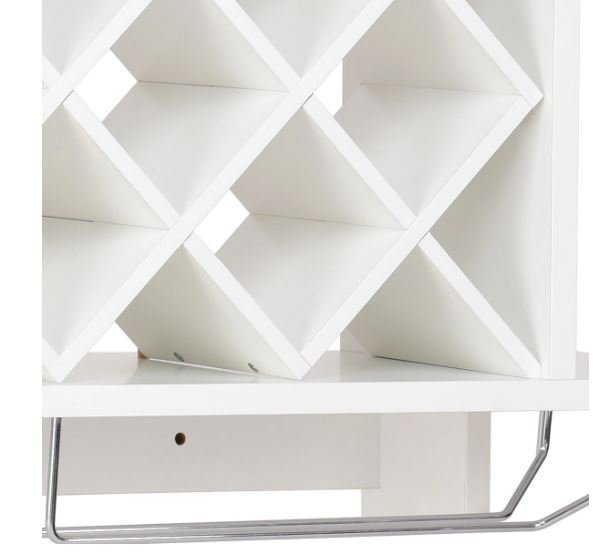 White Wine Bottle Rack Shelf 2 Tier Wall Mount Large Storage Capacity