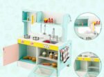 2-Sided Wooden Children's Kitchen 8 Accessories 71 X 53 X 91 CM