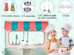 2-Sided Wooden Children's Kitchen 8 Accessories 71 X 53 X 91 CM