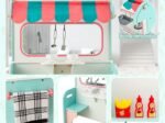 2-Sided Wooden Children's Kitchen 8 Accessories 71 X 53 X 91 CM