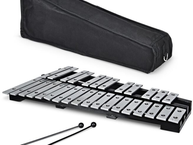30 Note Glockenspiel Xylophone Wooden Frame Aluminum Bars