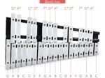 30 Note Glockenspiel Xylophone Wooden Frame Aluminum Bars