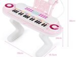Electronic Piano Keyboard for Children 37 Keys Portable Rhythm Light Pink