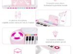 Electronic Piano Keyboard for Children 37 Keys Portable Rhythm Light Pink