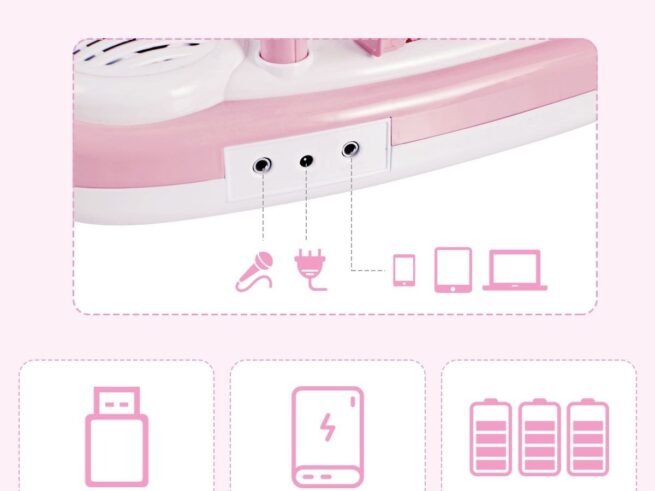 Electronic Piano Keyboard for Children 37 Keys Portable Rhythm Light Pink