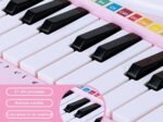 Electronic Piano Keyboard for Children 37 Keys Portable Rhythm Light Pink