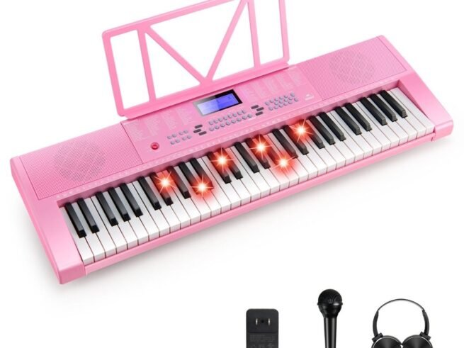 61-Key Electronic Piano Keyboard Microphone Stand 255 Sounds 255 Rhythms 24Demo