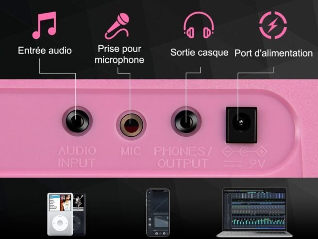 61-Key Electronic Piano Keyboard Microphone Stand 255 Sounds 255 Rhythms 24Demo