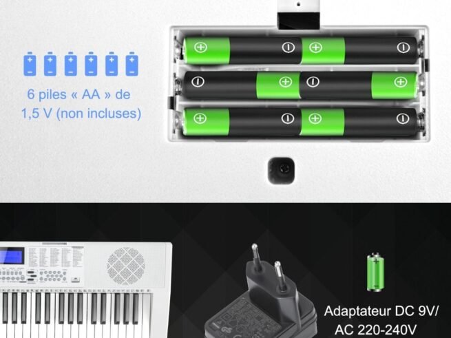 61-Key Electronic Piano Keyboard Microphone Stand 255 Sounds 255 Rhythms 24Demo