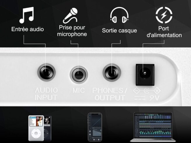 61-Key Electronic Piano Keyboard Microphone Stand 255 Sounds 255 Rhythms 24Demo