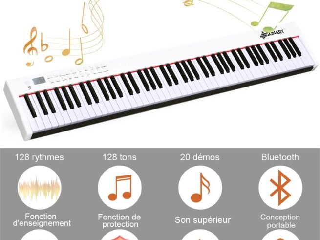 88-Key Digital Piano Weighted Keys Bluetooth Function MIDI Interface Speakers