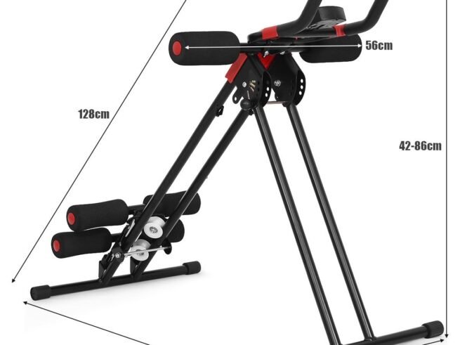 Foldable Abdominal Machine Trainer 4 Adjustable Resistance with LCD Screen