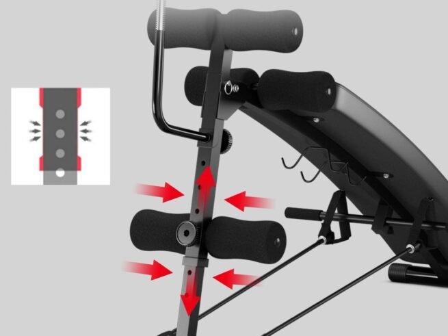 Abdominal Weight Bench 2 Foldable Traction Straps Max Load 100KG