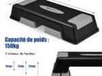 Aerobic Stepper Fitness Exercise Step 3 Adjustable Height Risers Non-Slip Pads