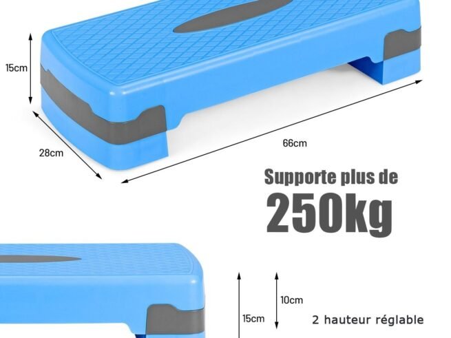 Aerobic Stepper with Adjustable Height 2 Levels 10/15CM