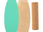 Balance Training Board with Roller and Non-Slip Mat Green