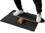 Balance Training Board with Roller and Non-Slip Mat Black