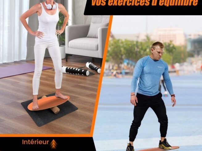 Balance Training Board with Roller and Non-Slip Mat Orange