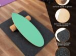 Balance Training Board with Roller and Non-Slip Mat Green