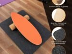 Balance Training Board with Roller and Non-Slip Mat Orange
