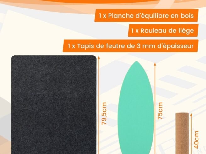 Balance Training Board with Roller and Non-Slip Mat Green