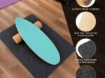 Balance Training Board with Roller and Non-Slip Mat Blue