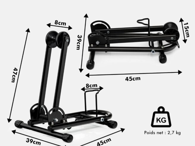 Foldable Bike Storage Rack for 24" 26" 27" MTB 700C Road Bicycle