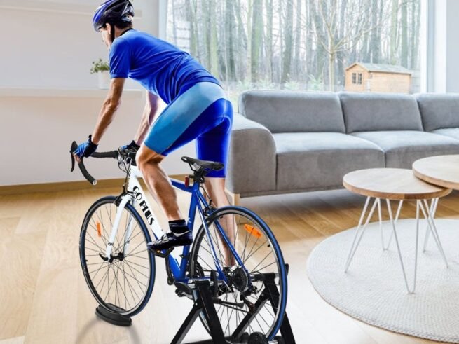 Wired Bike Trainer for 26-28'' Steel Wheel with 8 Resistance Levels