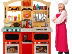 Children's Kitchen with Steam and Boil Effects 69pcs Realistic Lights Sounds