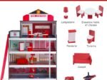 Children's Fire Station with Stable Frame Complete Accessories Building Set