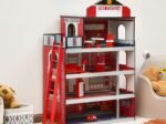 Children's Fire Station with Stable Frame Complete Accessories Building Set