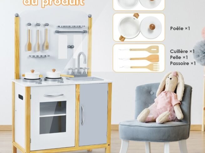 Children's Kitchen 5 Accessories 1 Sink 1 Oven 2 Stoves Imitation Toy