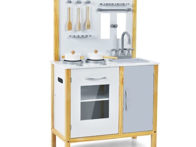 Children's Kitchen 5 Accessories 1 Sink 1 Oven 2 Stoves Imitation Toy