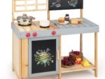 Children's Kitchen in Fir Wood Outdoor Indoor Mobile Counter 89 x 45 x 90cm