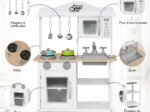 Children's Kitchen with Accessories Microwave Saucepan Utensil Toys Play