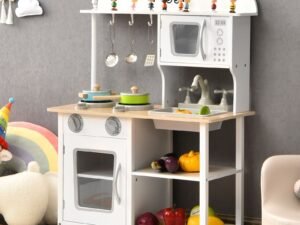 Children's Kitchen with Accessories Microwave Saucepan Utensil Toys Play