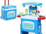 2 in 1 Children's Medical Toy 10 Pcs Accessories Wheeled Suitcase Light Sound