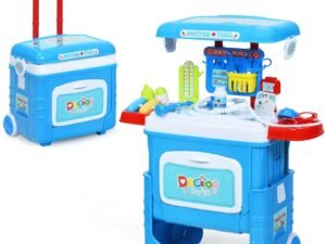 2 in 1 Children's Medical Toy 10 Pcs Accessories Wheeled Suitcase Light Sound