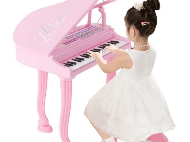 Multifunctional Children's Toy Piano 37 Keys Microphone Teaching Mode Led
