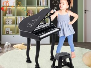 Multifunctional Children's Toy Piano 37 Keys Microphone Teaching Mode Led