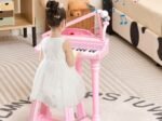 Multifunctional Children's Toy Piano 37 Keys Microphone Teaching Mode Led