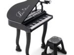 Multifunctional Children's Toy Piano 37 Keys Microphone Teaching Mode Led