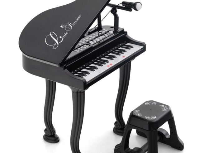 Multifunctional Children's Toy Piano 37 Keys Microphone Teaching Mode Led