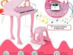 Multifunctional Children's Toy Piano 37 Keys Microphone Teaching Mode Led