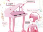 Multifunctional Children's Toy Piano 37 Keys Microphone Teaching Mode Led