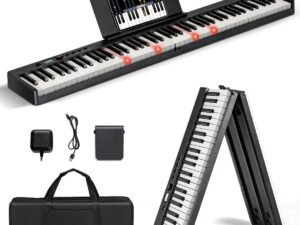 Foldable Digital Piano Keyboard with 88 Heavy Keys Full Size LED Function 2 MP3/USB/MIDI
