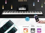 Foldable Digital Piano Keyboard with 88 Heavy Keys Full Size LED Function 2 MP3/USB/MIDI
