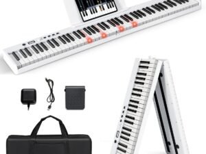 Foldable Digital Piano Keyboard with 88 Heavy Keys Full Size LED Function 2 MP3/USB/MIDI