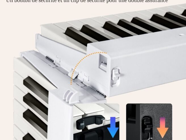 Foldable Digital Piano Keyboard with 88 Heavy Keys Full Size LED Function 2 MP3/USB/MIDI