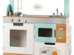 Children's Kitchen Double-Sided Wooden for Role of Cook and Customer